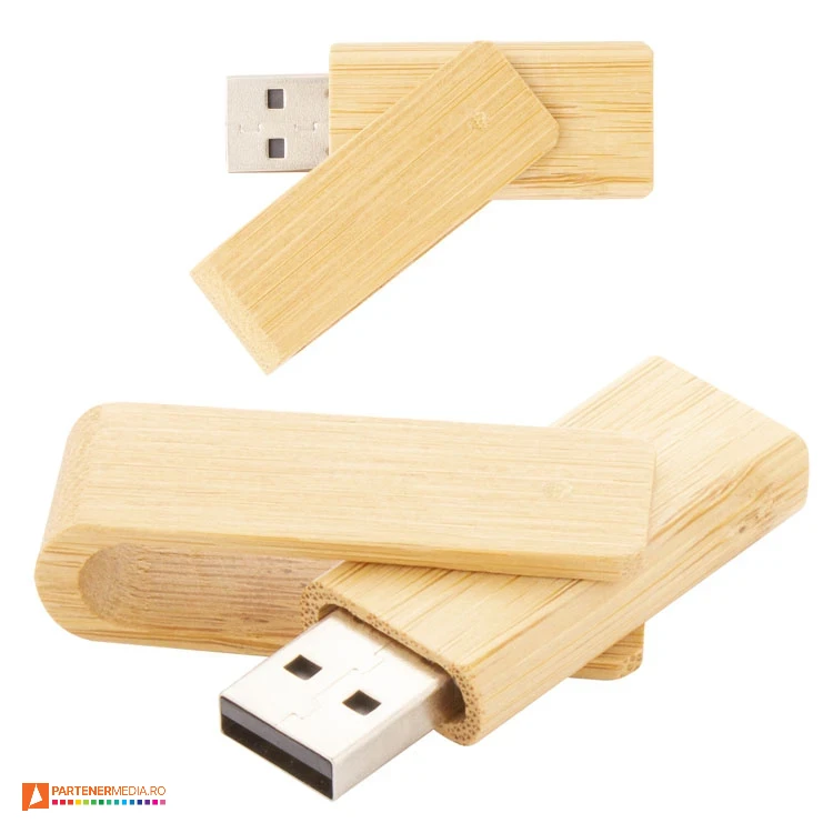 memory stick uri usb din lemn de bambus tip twister ap897089