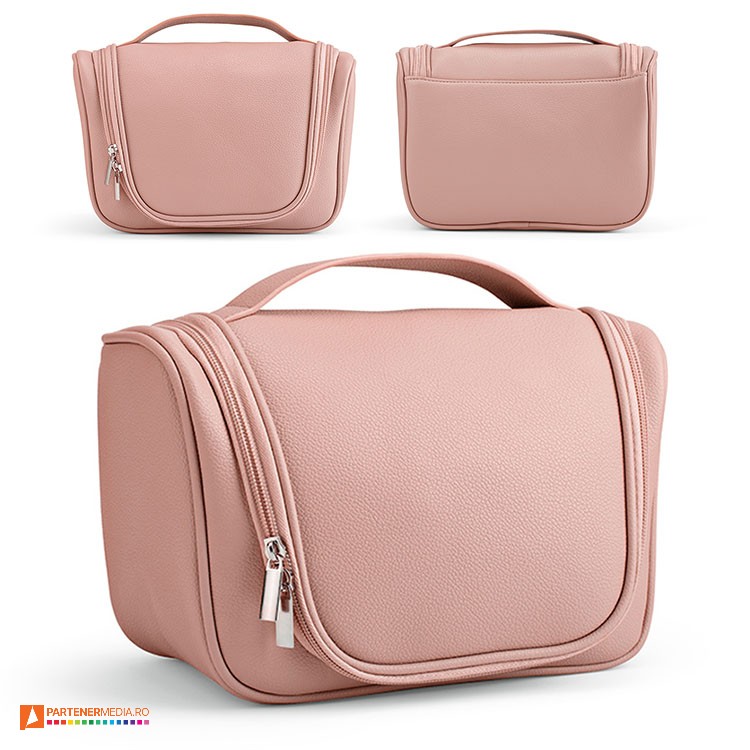 genti cosmetice roz din imitatie de piele atb002 poza 4