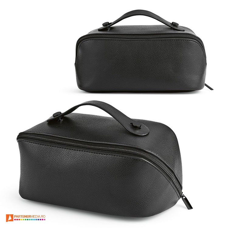 borsete cosmetice negre din piele reciclata atb004 poza 3