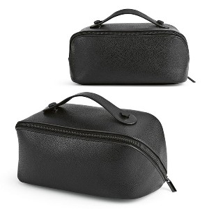 borsete cosmetice negre din piele reciclata atb004 poza 3