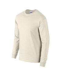 bluze albe barbatesti Gildan 2400 cu maneci lungi si guler rotund poza 4