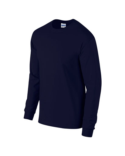 bluze barbatesti albastru inchis Gildan 2400 cu maneci lungi si guler rotund poza 5