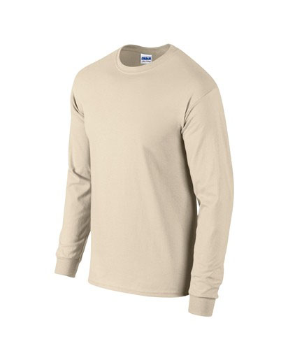 bluze barbatesti crem Gildan 2400 cu maneci lungi si guler rotund poza 7