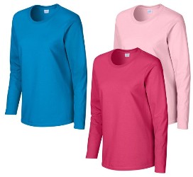 bluze de dama promotionale Gildan 2400L cu maneci lungi poza 3