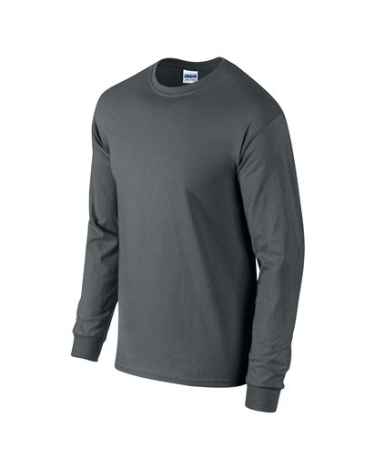bluze gri inchis barbatesti Gildan 2400 cu maneci lungi si guler rotund poza 12