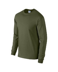 bluze khaki barbatesti Gildan 2400 cu maneci lungi si guler rotund poza 13