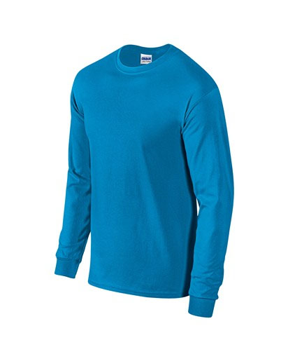 bluze sport albastre Gildan 2400 cu maneci lungi si guler rotund poza 15