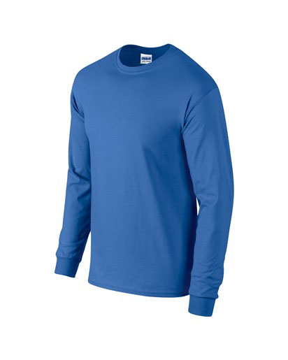 bluze sport albastre barbatesti Gildan 2400 cu maneci lungi si guler rotund poza 14