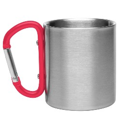 cani metalice argintii cu carabina rosie V8437 poza 3