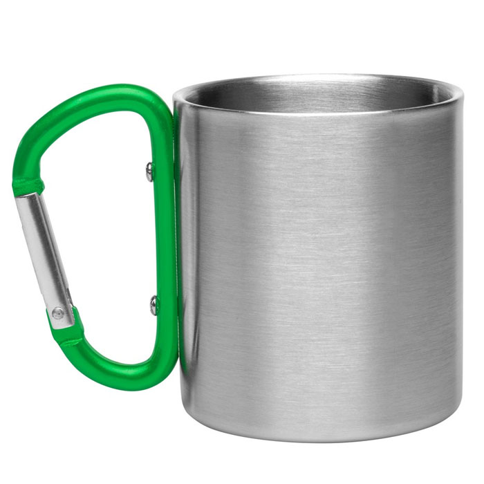 cani metalice argintii cu carabina verde V8437 poza 4
