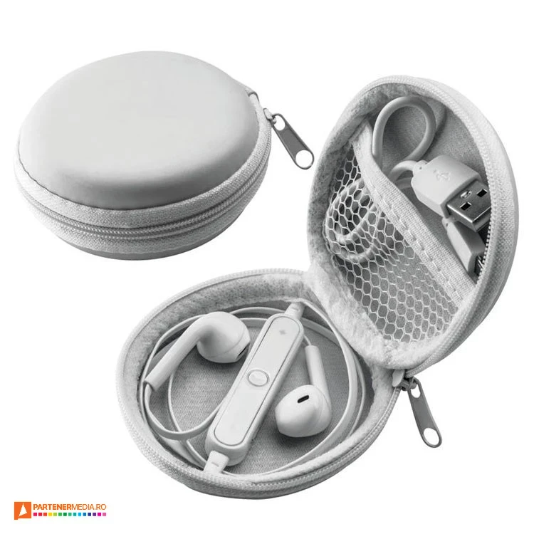 casti audio cu husa alba din imitatie de piele 0471 poza 1