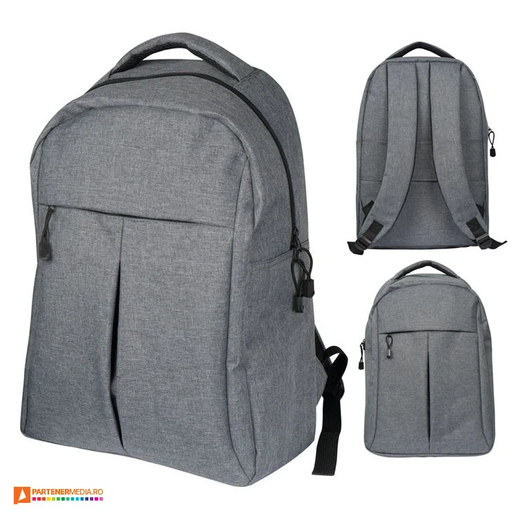 rucsaci gri din poliester pentru laptop 0730