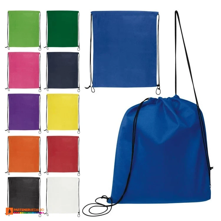 rucsaci sport de tip drawstring cu snururi negre 0861