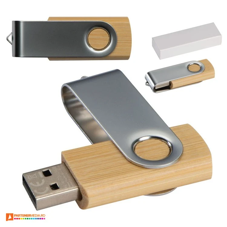 stick uri usb twister din lemn de bambus de 4 gb 087701