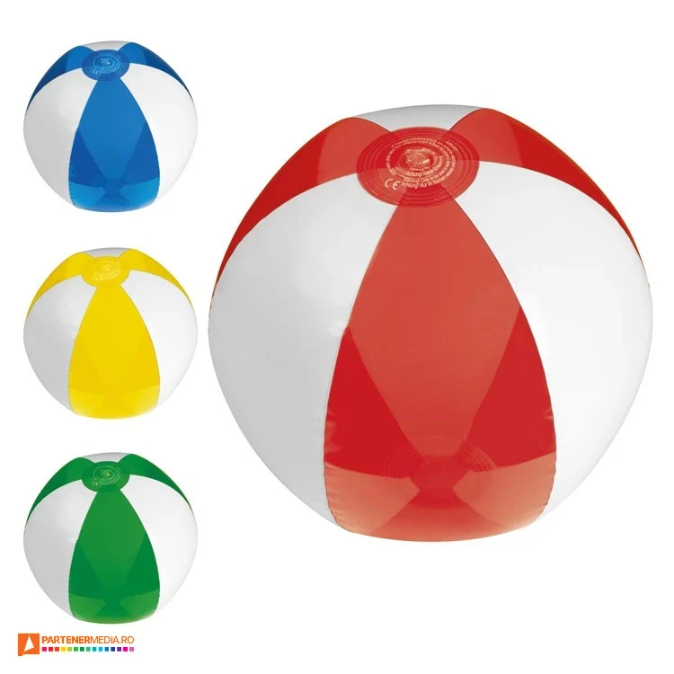 mingi de plaja bicolore din pvc cu design clasic 0914 poza 1