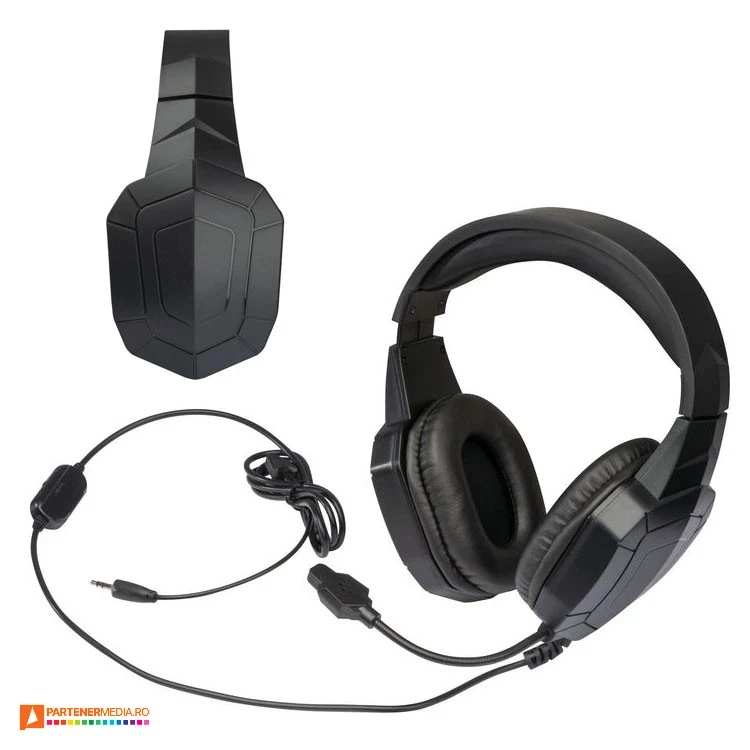 casti audio cu cablu si microfon pliabil 231603 poza 1