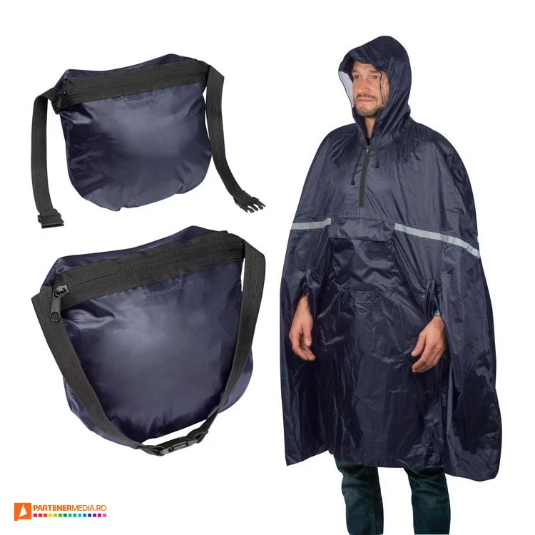 pelerine promotionale unisex pliabile cu benzi reflectorizante 267144 poza 1