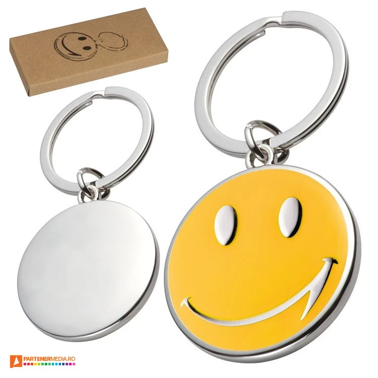 brelocuri metalice cu smiley face 3474 poza 1