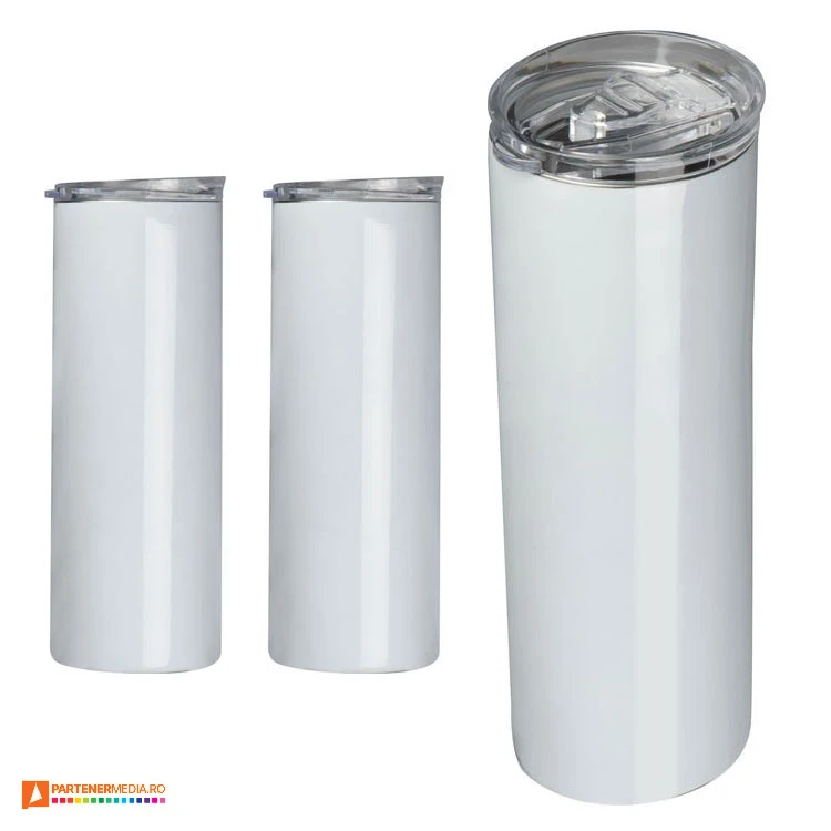 bidoane albe promotionale de 500 ml din otel inoxidabil 383206