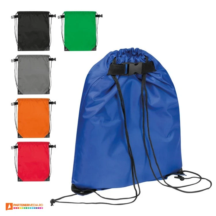rucsacuri sport din poliester cu snururi negre si catarama din plastic 4326