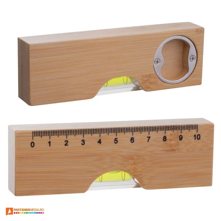 nivele promotionale din lemn cu rigla si desfacator de sticle 534813