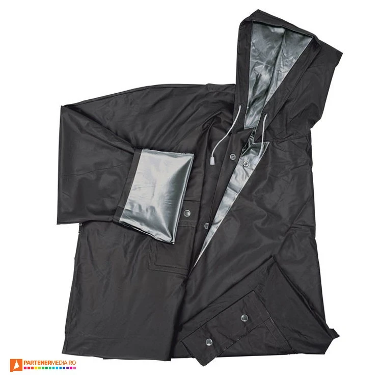 pelerine de ploaie din pvc reversibile negru argintiu 9205 poza 4