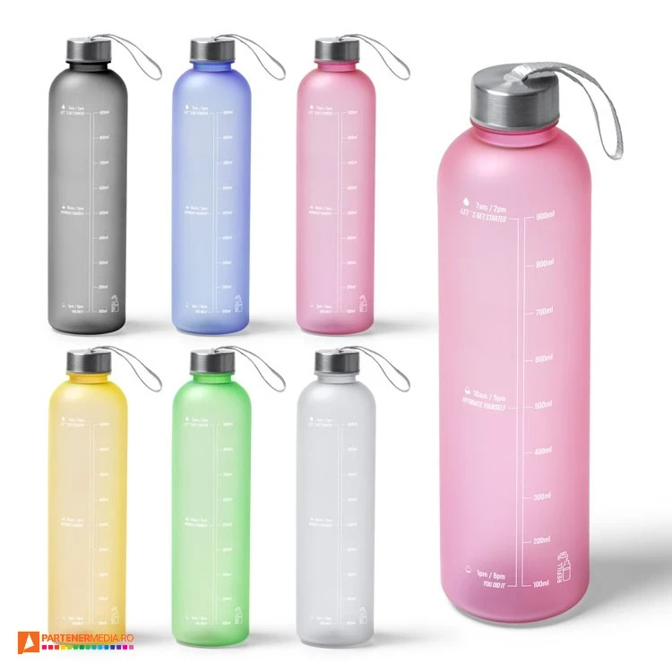 sticle promotionale din tritan de 1 litru cu gradatii bi1587