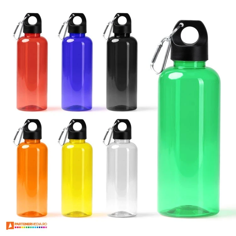 bidoane transparente din plastic colorat de 580 ml bi1724