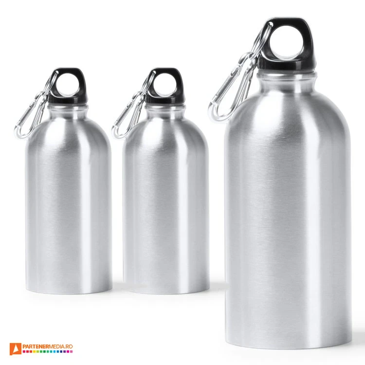 bidoane argintii metalice de 500 ml cu carabina bi1791 poza 4