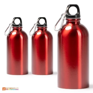 bidoane rosii metalice de 500 ml cu carabina bi1791 poza 6