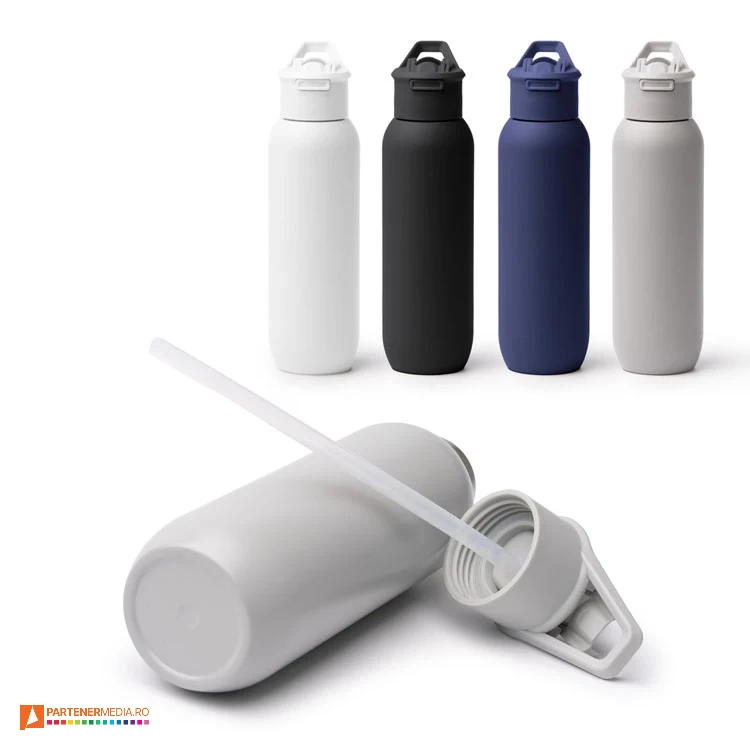 sticle termoizolante de 500 ml cu pai pliabil bi1911 poza 1