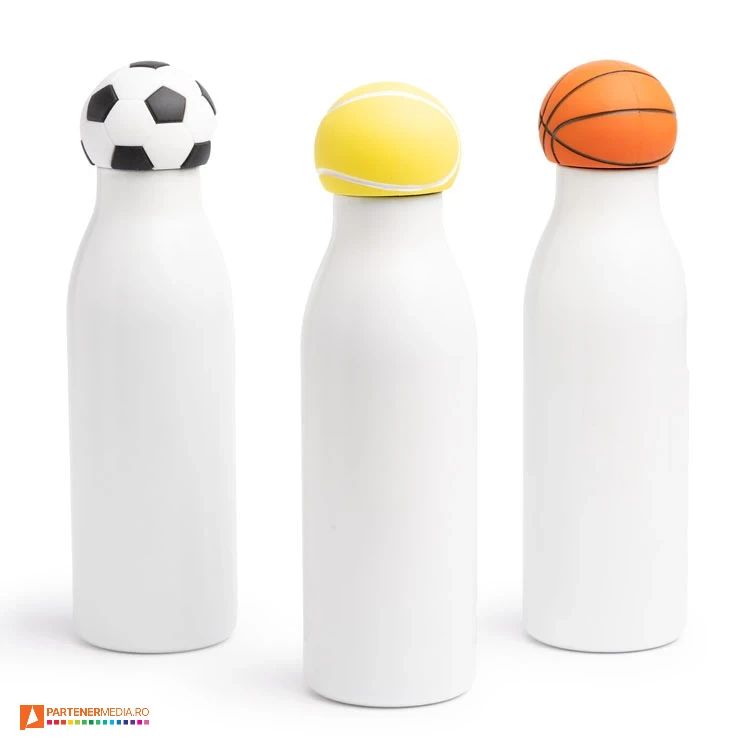 bidoane promotionale albe termoizolante cu capac cu forma de minge bi1968