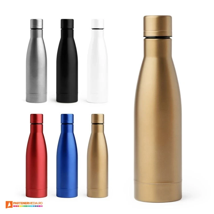 Sticle promotionale termoizolante de 500 ml cu suprafata colorata sticle promotionale metalice termoizolante bi4126