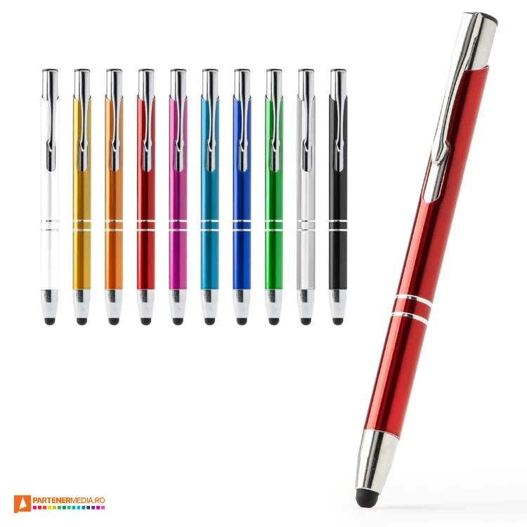 pixuri metalice lucioase cu varf touch pen bl8090 poza 1
