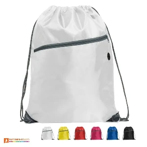 rucsacuri drawstring albe cu buzunar frontal si iesire audio bo7152 poza 7
