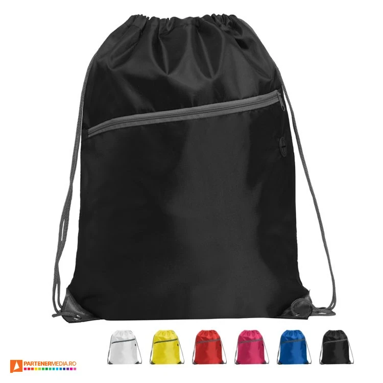 rucsacuri drawstring negre cu buzunar frontal si iesire audio bo7152 poza 3