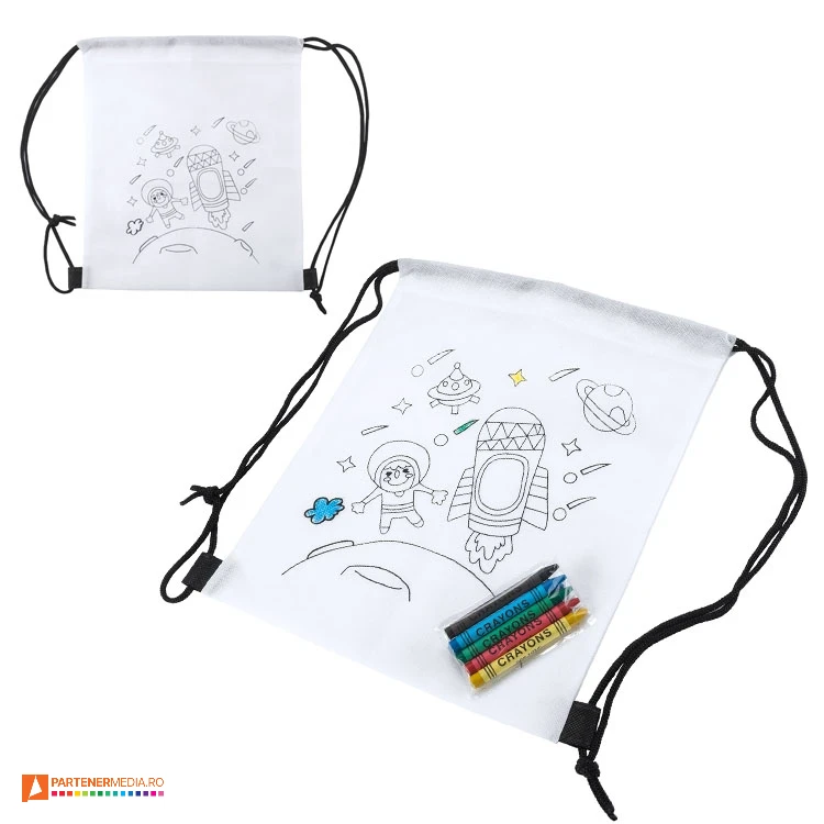 rucsacuri drawstring pentru copii cu creioane cerate incluse bo7530 poza 1