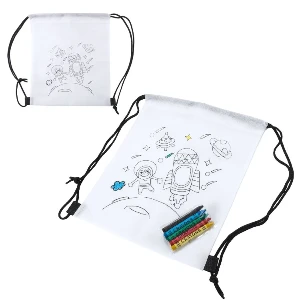 rucsacuri drawstring pentru copii cu creioane cerate incluse bo7530