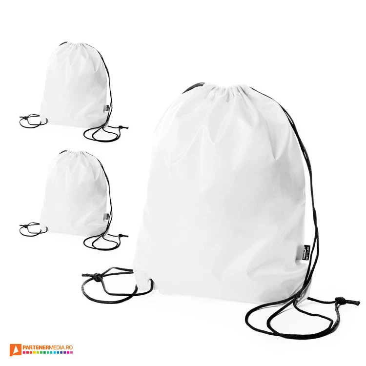 ruscsaci drawstring albi din poliester reciclat cu snururi duble bo7550 poza 3