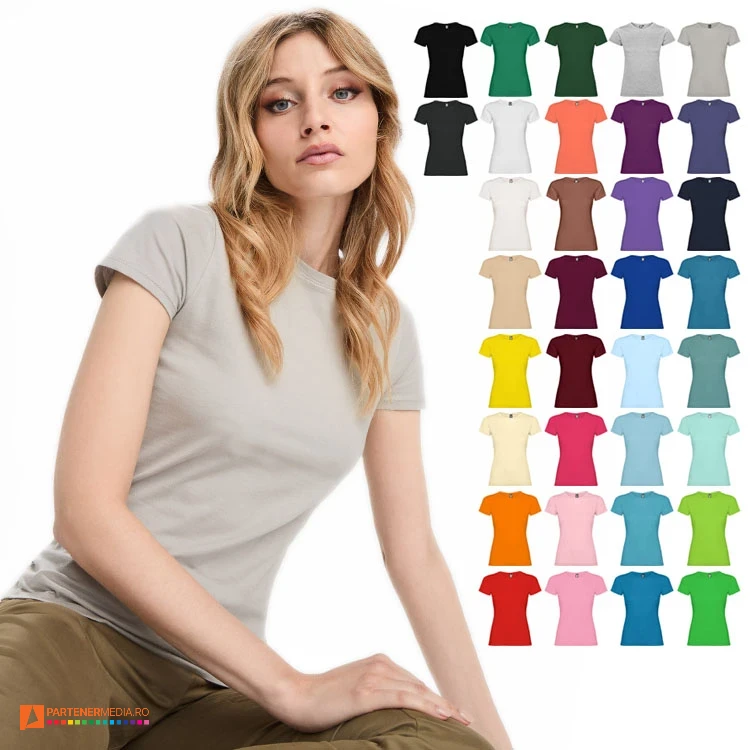 tricouri promotionale de dama colarate din bumbac ca6627 tricouri promotionale de dama colarate din bumbac ca6627 poza 1
