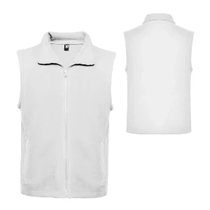 veste fleece unisex albe cu buzunare laterale cc6416 poza 2