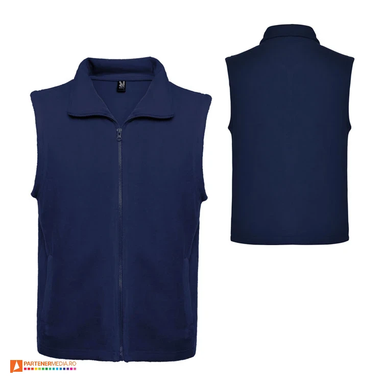 veste fleece unisex bleumarin cu buzunare laterale cc6416 veste fleece unisex bleumarin cu buzunare laterale cc6416 poza 3