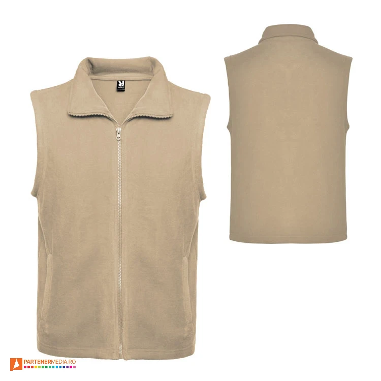 veste fleece unisex crem cu buzunare laterale cc6416 veste fleece unisex crem cu buzunare laterale cc6416 poza 4