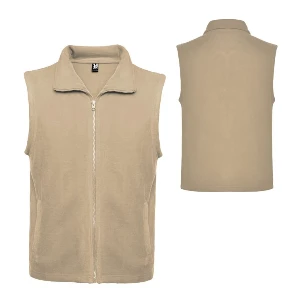 veste fleece unisex crem cu buzunare laterale cc6416 poza 4