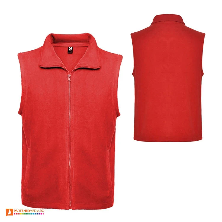 veste fleece unisex rosii cu buzunare laterale cc6416 veste fleece unisex rosii cu buzunare laterale cc6416 poza 6