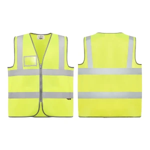 veste reflectorizante galbene cu buzunar transparent cc9311 poza 2