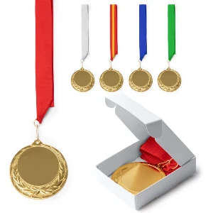 medalii promotionale aurii cu panglica colorata cp2043