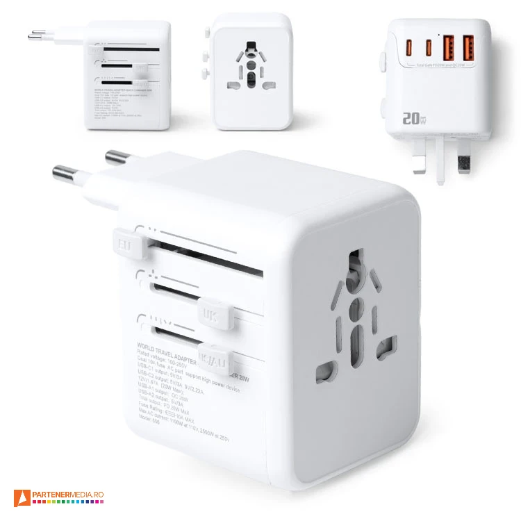 adaptoare promotionale universale cu porturi usb de 20w cr1859 adaptoare promotionale universale cu porturi usb de 20w cr1859 poza 1