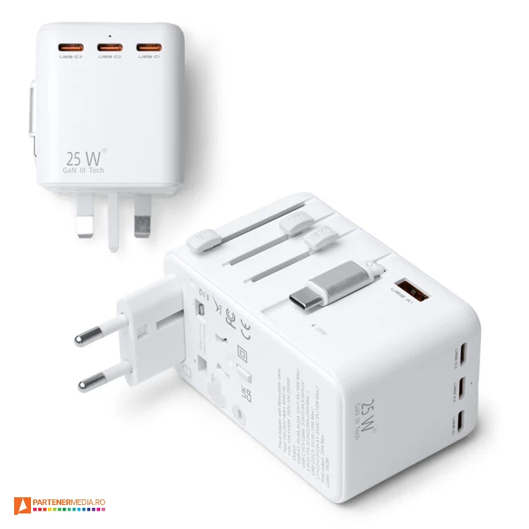 adaptoare universale cu porturi usb c si putere de 25w cr1860