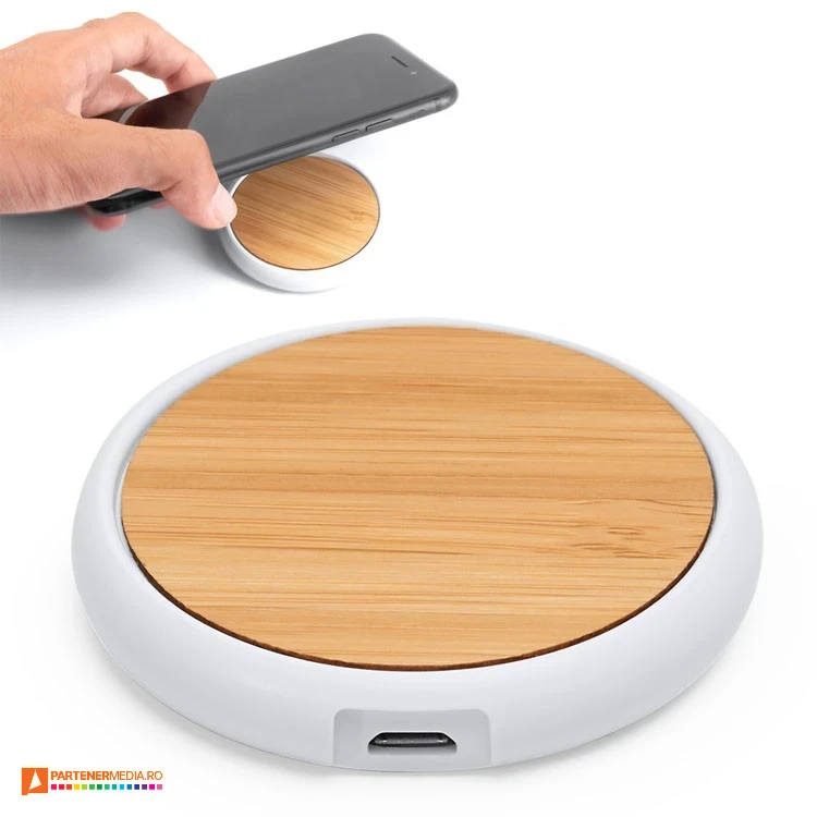 incarcatoare wireless din plastic si lemn de 5w ia3018